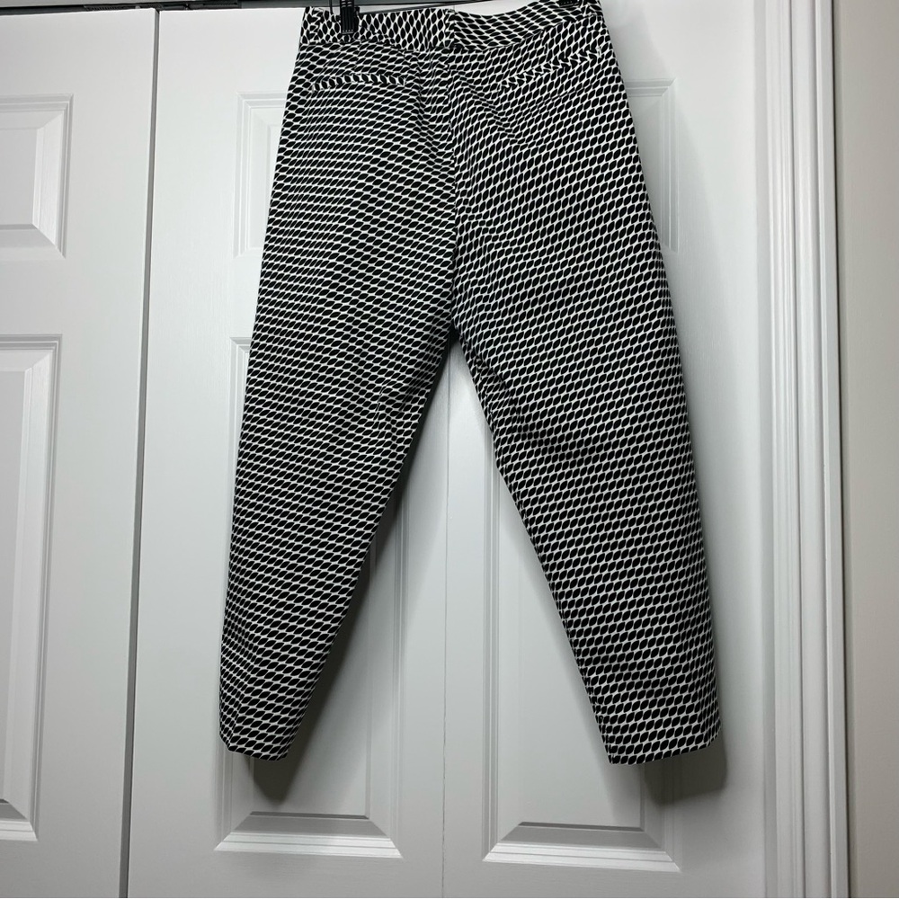 Banana Republic Hampton Pant Black White Houndstooth Pattern Women’s Size US 12 - Picture 3 of 7